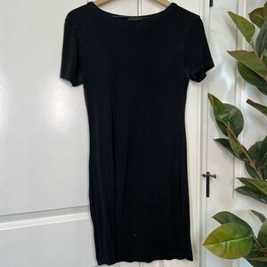 Brandy Melville black short sleeve black dress womens one size D93